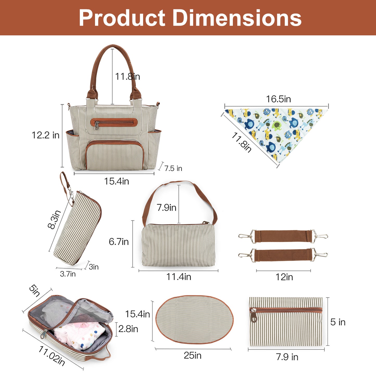 8-Piece Diaper Bag Set