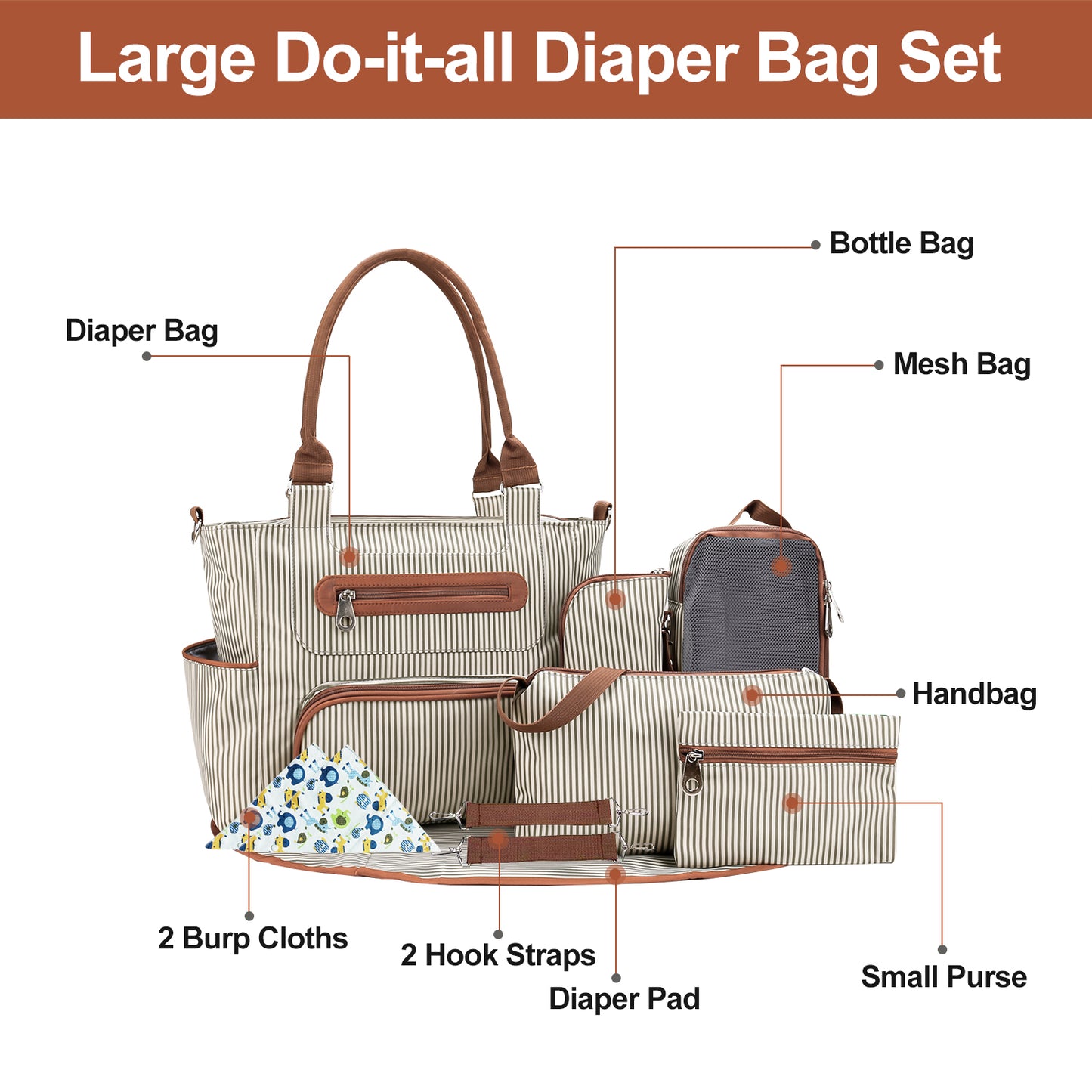 8-Piece Diaper Bag Set