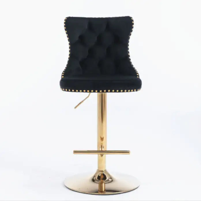 Velvet Barstools - Black- Set of 2