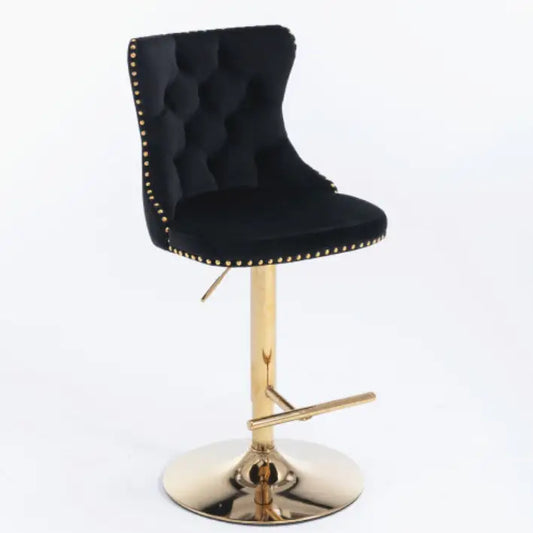 Velvet Barstools - Black- Set of 2